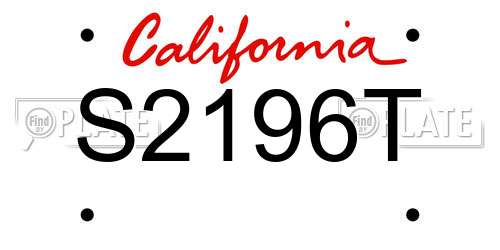 S2196T California License Plate
