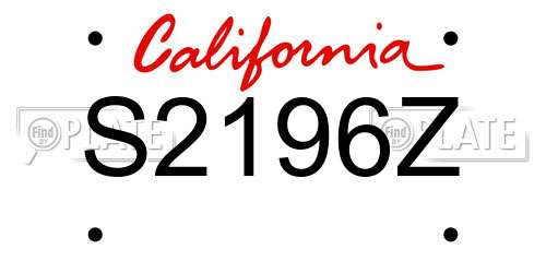 S2196Z California License Plate