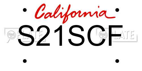 S21SCF California License Plate