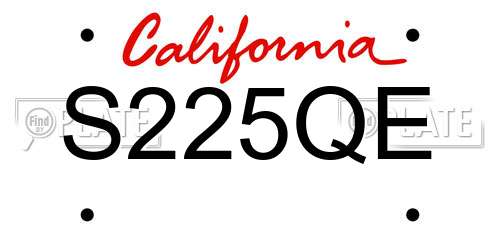 S225QE California License Plate