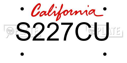 S227CU California License Plate