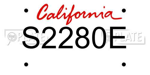 S2280E California License Plate