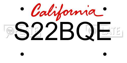 S22BQE California License Plate