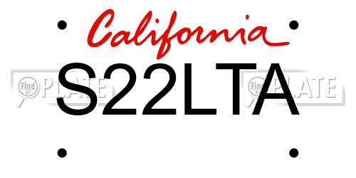 S22LTA California License Plate