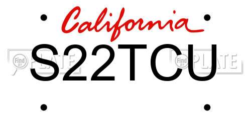 S22TCU California License Plate