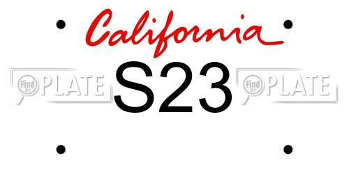 S23 California License Plate