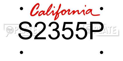 S2355P California License Plate