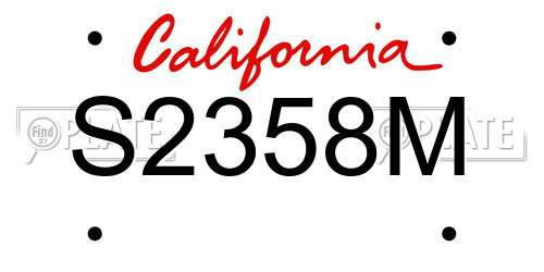 S2358M California License Plate