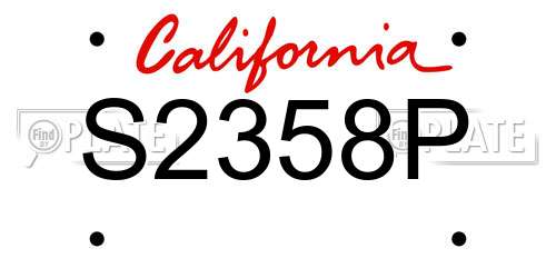 S2358P California License Plate