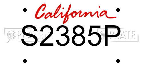 S2385P California License Plate