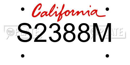 S2388M California License Plate