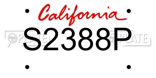 S2388P California License Plate