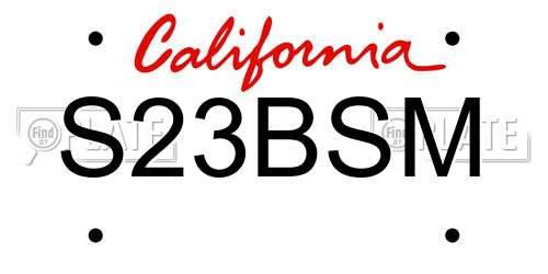 S23BSM California License Plate
