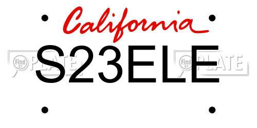 S23ELE California License Plate