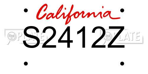 S2412Z California License Plate
