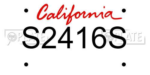 S2416S California License Plate