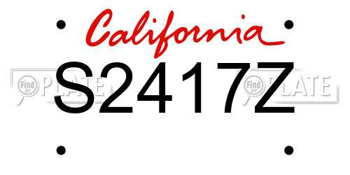 S2417Z California License Plate