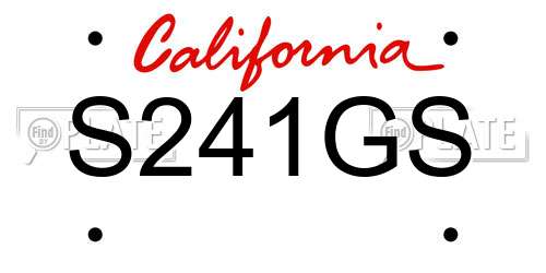 S241GS California License Plate