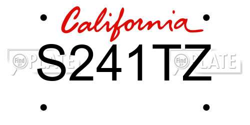 S241TZ California License Plate