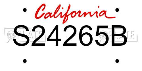 S24265B California License Plate