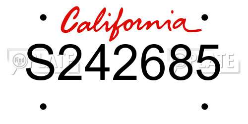 S242685 California License Plate