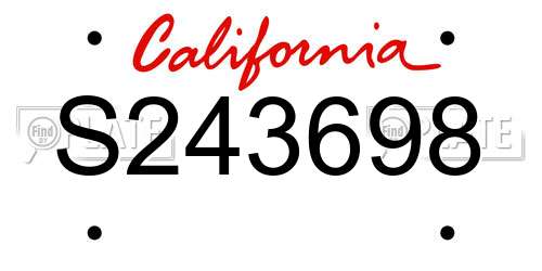 S243698 California License Plate