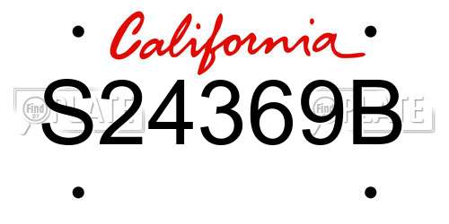 S24369B California License Plate