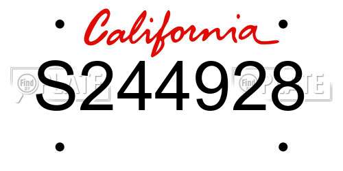 S244928 California License Plate
