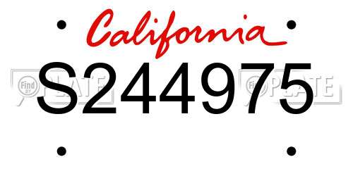 S244975 California License Plate