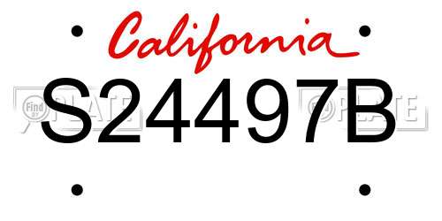 S24497B California License Plate