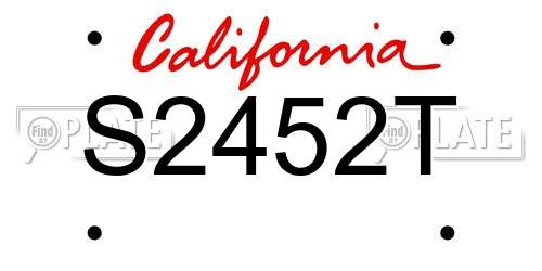 S2452T California License Plate