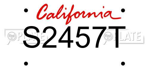 S2457T California License Plate