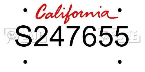 S247655 California License Plate