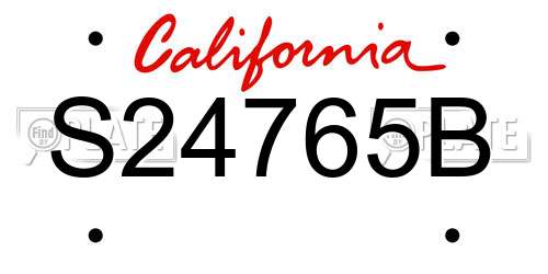 S24765B California License Plate