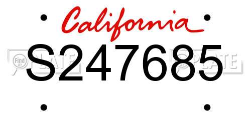 S247685 California License Plate