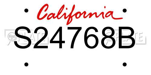 S24768B California License Plate