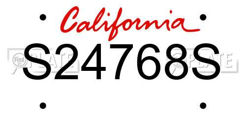S24768S California License Plate