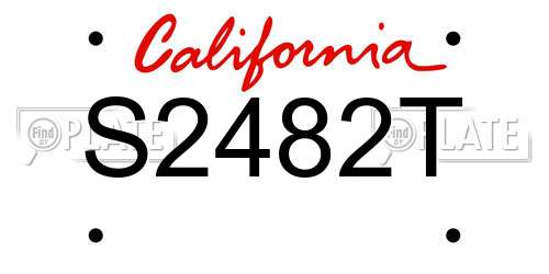 S2482T California License Plate