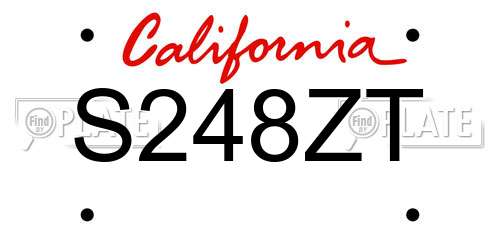 S248ZT California License Plate