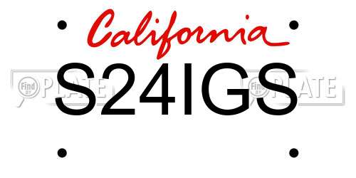 S24IGS California License Plate