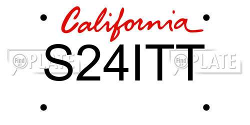 S24ITT California License Plate