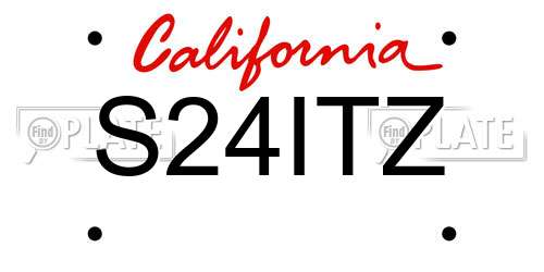 S24ITZ California License Plate