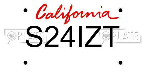 S24IZT California License Plate