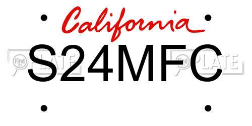 S24MFC California License Plate