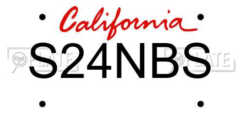 S24NBS California License Plate