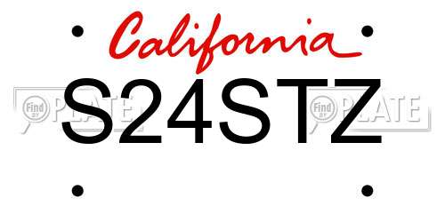 S24STZ California License Plate