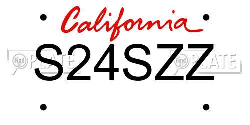 S24SZZ California License Plate