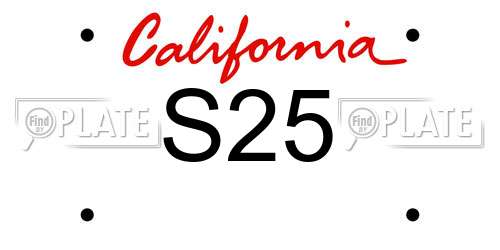 S25 California License Plate