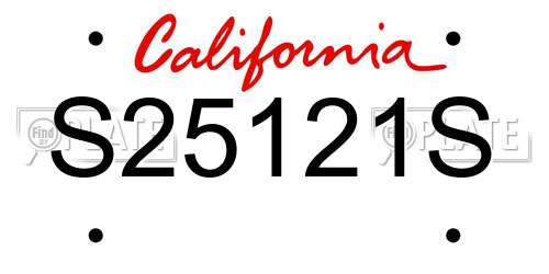 S25121S California License Plate