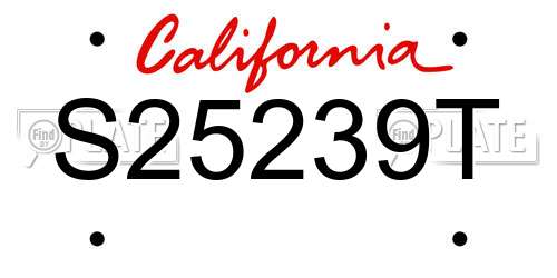 S25239T California License Plate